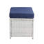 Tissu bleu 9 pièces Bistro: 4 chaises, repose-pieds, salle à manger 9 pièces dans et avec repose-pieds et ta