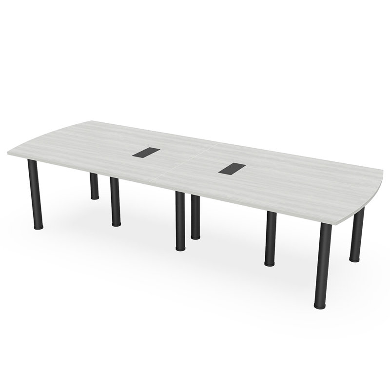Table de conférence Arc, Cyprès blanc, Noir mat, L 144 po x l 48 po