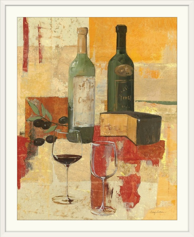« iii » avery tillmon, reproduction d’art Contemporary Wine Tasting, H 23 po x l 20 po x P 1 po, Cadre blanc