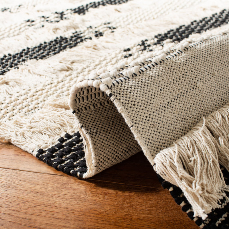 Tapis rayé en coton tissé à la main Jessen , Tapis de couloir 2 pi 3 po x 6 pi