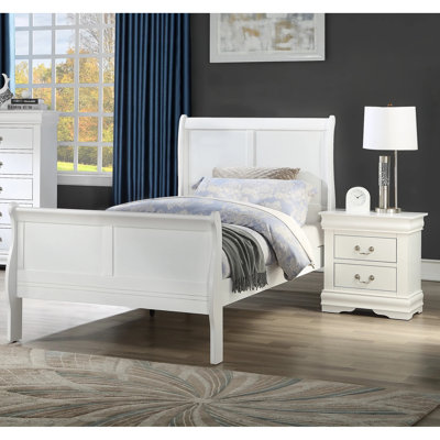 Lit simple en bois massif blanc pour chambre à coucher, conception, pieds de support, anglais, lit de base de base requis, bois, composant transitionnel