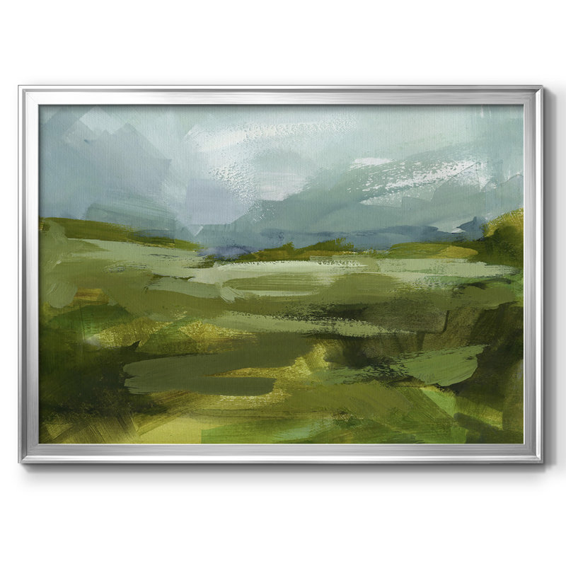 Toile tendue avec cadre Emerald View II, Argent, H 18 po x l 26 po x P 1,5 po