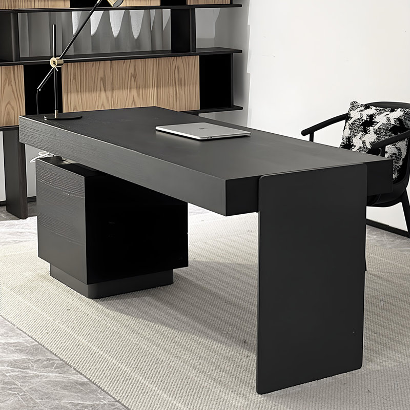 Table de bureau moderne en bois massif de 62,99 po, H 29,53 po x l 62,99 po x P 27,56 po