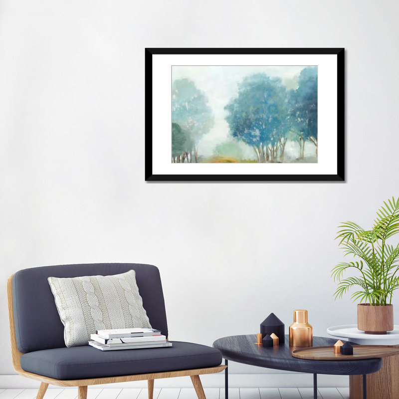 «Blueberry Hill», reproduction sur toile, H 16 po x l 24 po x P 1 po, Papier d'art encadré noir, Blanc