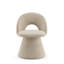 Abisso Ring Modern Upholstered Dining Chair with Curved Open Back & Metal Ring Detail
