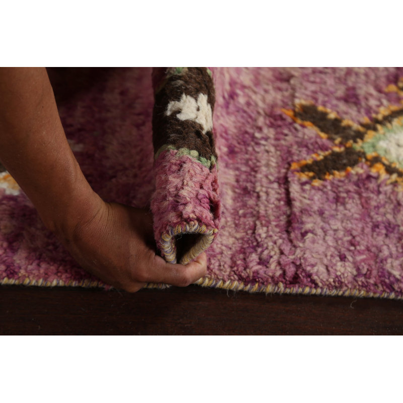 One-of-a-Kind 2'11" X 12'9" New Age Runner Wool Area Rug in Purple