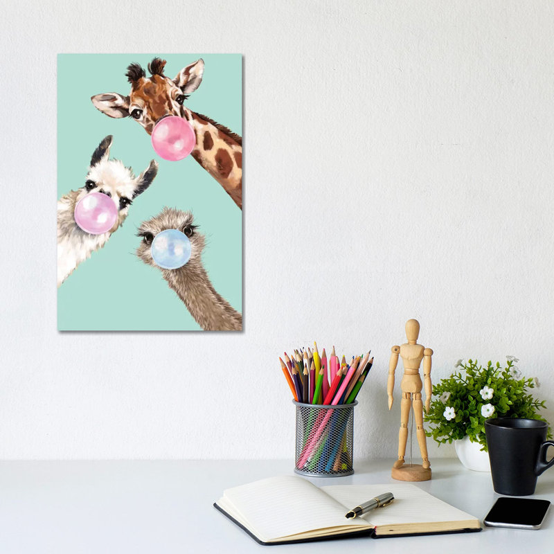 Bubble Gum Gang In Green by Big Nose Work - Wrapped Canvas Print, Wrapped Canvas, 20.32 cm H x 30.48 cm W