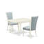 L'ensemble de table de salle à manger 3 pièces contient une table de cuisine rectangulaire avec Dropleaf et 2 chaises de salle à manger Parson bleu lin, blanc lin-106903543-106903544-109975285