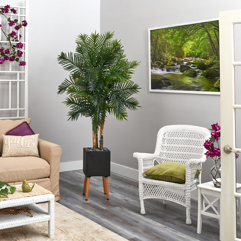 70'' Faux Palm Tree in Ceramic Planter