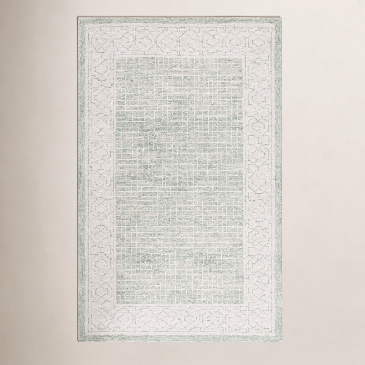 Hand-Tufted Geometric Wool Rug, Rectangle 6' x 9'
