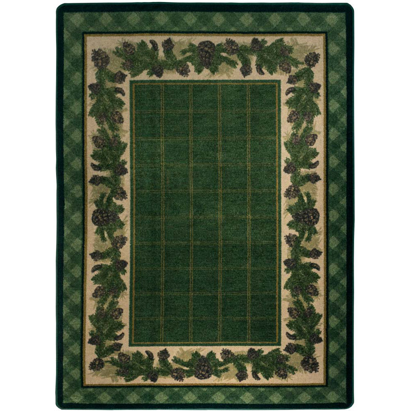 Tapis vert Cadell, Rectangle : 2 pi 8 po x 3 pi 11 po