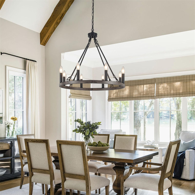 Haben Chandelier, Matte Black/Brown