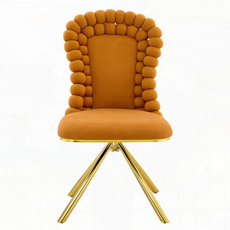 Chaises de salle à manger rembourrées Modern, Orange