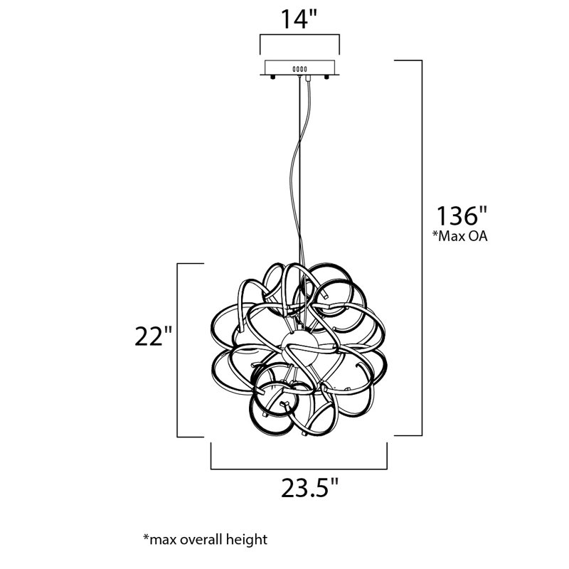 Eckhoff 12 - Light Dimmable LED Geometric Chandelier