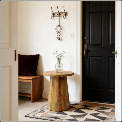 Table basse rustique en bois, petite table de bout, idéale pour les salons, les chambres à coucher et les coins lecture avec une finition durable.