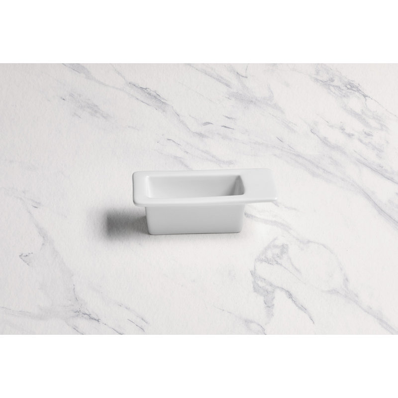 Bol rectangulaire profond en porcelaine avec bordure, 2,71 oz