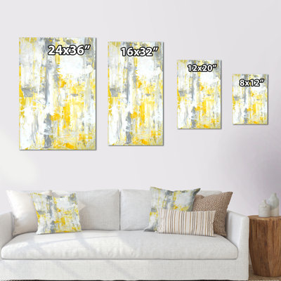 «Gray and Yellow Colorfields», reproduction d'art sur toile encadrée