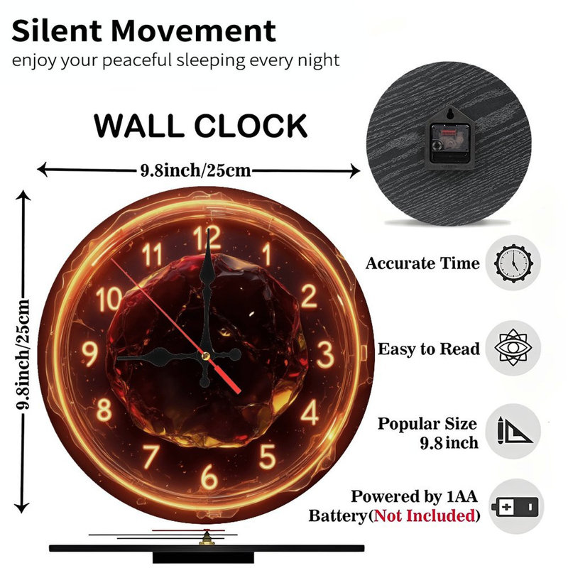 Horloge lumineuse autour d'un orbe foncé