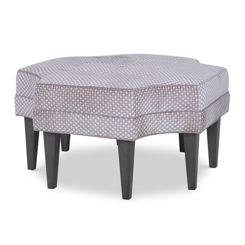 Harlow Novelty Ottoman, Filigree Ivory 100% Polyester