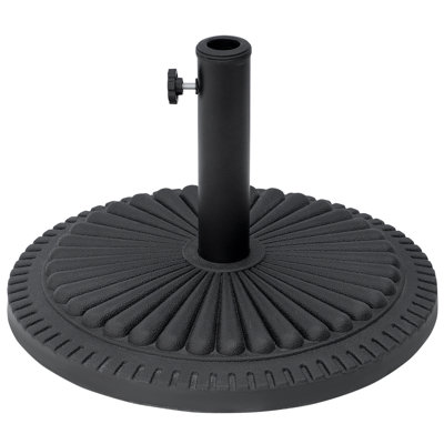 Curtis 14KG Round Garden Parasol Base, Fits 35mm, 38mm, 48mm Pole - Black