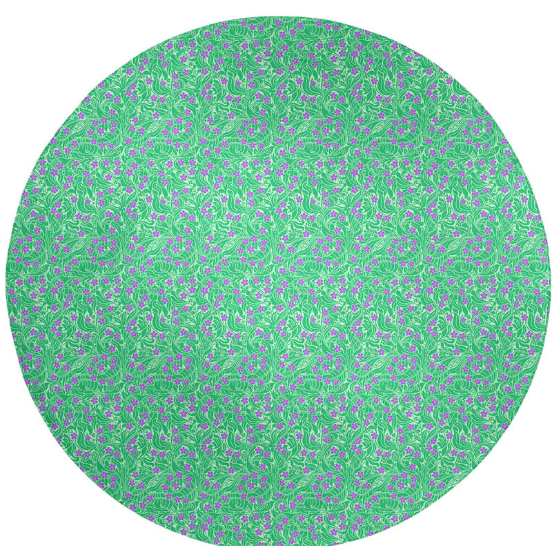 Chenille Floral Indoor Rug, Round 5'