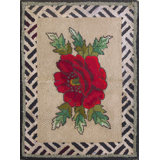 Wool 1930s Ivory Beige Cream White Antique American Hooked Rug