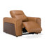Ensemble de canapés en cuir brun avec fauteuils inclinables électriques Sandstone