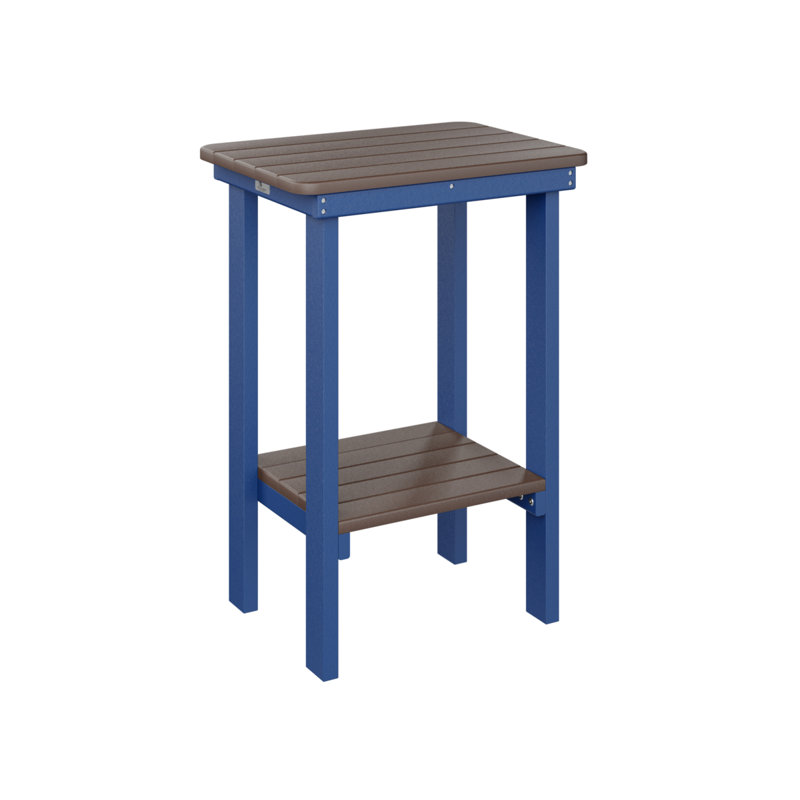 Berlin Gardens Rectangular End Counter Table, Chocolate Brown, Pacific Blue
