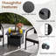 Square Metal Outdoor Side Table With Umbrella Hole , 55cm cm W 55cm cm D