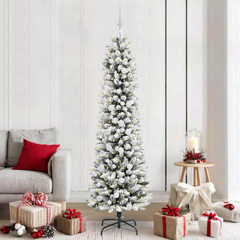 Artificial Christmas Tree with 300 LEDs, 6.89' H, White
