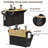 Rolling Kitchen Island With Power Outlet & Drop Leaf, Mobile Kitchen Island Cart With Tilt-Out Trash Can Storage, Spice Rack & Towel Rack And Adjustable Shelf-1231132235
