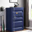 Coffre cargo bleu, armoire de rangement métallique avec porte simple de style conteneur