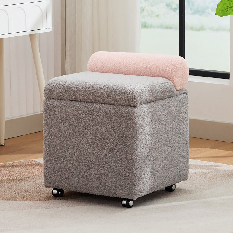 Tabouret avec rangement 18 "avec compartiment caché, Gris
