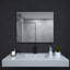Miroir de salle de bain rectangulaire en métal 1,3 "avec cadre en verre trempé-512204411-512204407