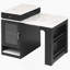 Îlot de cuisine 59,5 po avec table de salle à manger extensible, table de rangement avec rangement double-face, îlot de cuisine avec 2 tiroirs, prise de courant, tablettes latérales ouvertes, pour la cuisine, la salle à manger, noir-2067920970