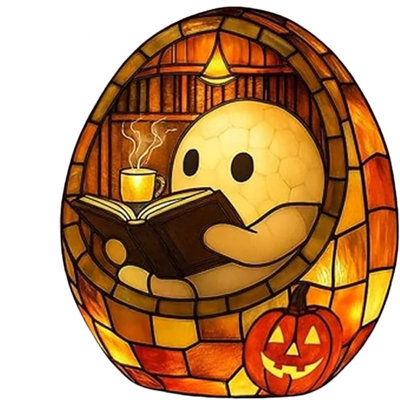 Halloween Ghost Reading Book Lamp, Adorable Ghost Night Light For Indoor Decor, Halloween Centerpiece For Table Shelf Fireplace, Halloween Party Decoration (1Pc Small Size)