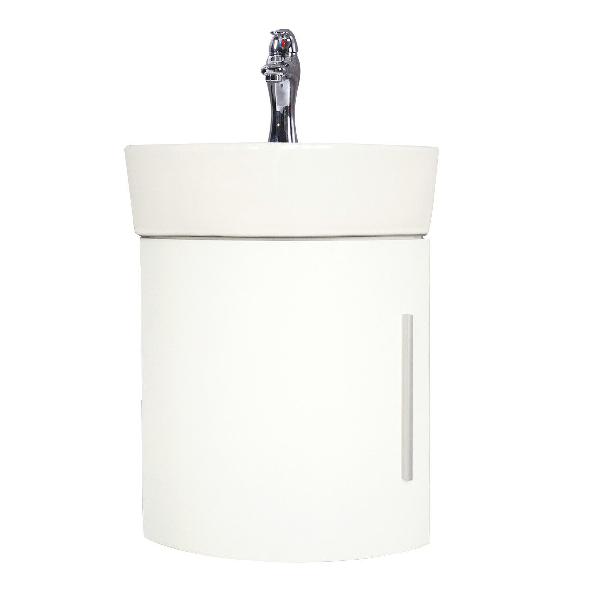 Wrought Studio Eutropia White Corner Bathroom Sink Wall Mount