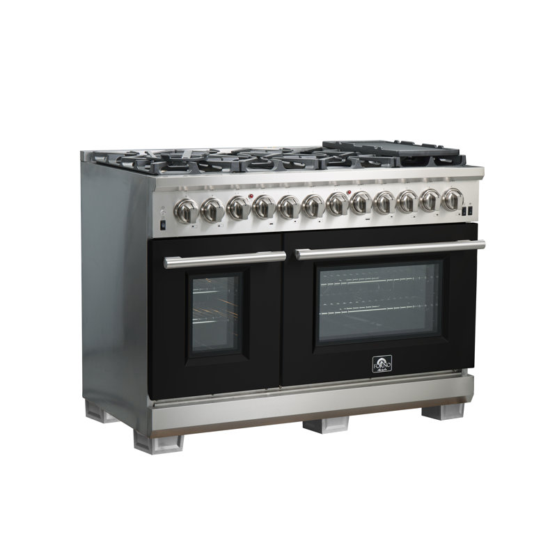 Capriasca - Titanium Professional 30" 4.32 cu. ft. Freestanding Dual Fuel Range with Nightlight, Black