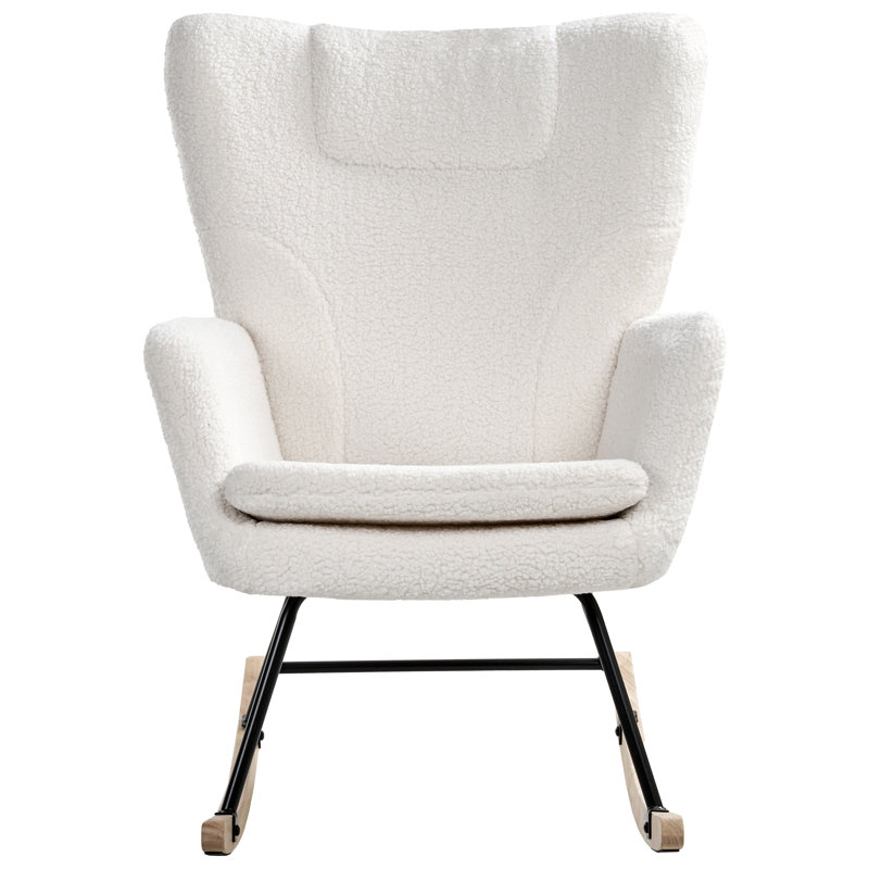 Fortuna Rocking Chair, White Polyester