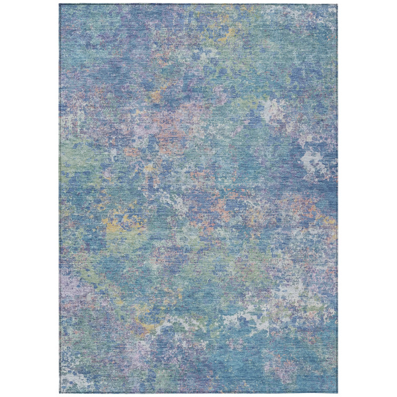 Machine Washable Indoor/Outdoor Labon ACN2166 Abstract Rug, Rectangle 10' x 14'
