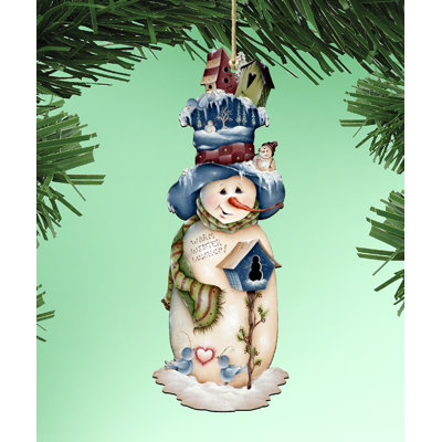 Tidaholm 5.5'' Handmade Wood Shatterproof Hanging Figurine Ornament