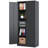 72"H Metal Garage Storage Cabinet, Black Tool Steel Locking Cabinet With Doors And 4 Shelves, Tall Cabinets For Garage Storage Systems Lockable File Cabinet For Home Office, Classroom/Pantry