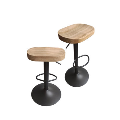 Geovan Bar Stool with Solid Elm Wood Seat