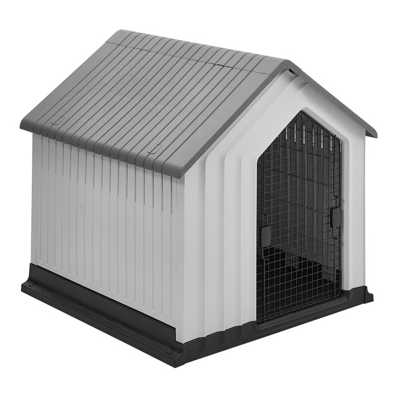 Wadley Pet Crate with 1 Door, 60cm H x 62cm W x 61cm D, Grey/White