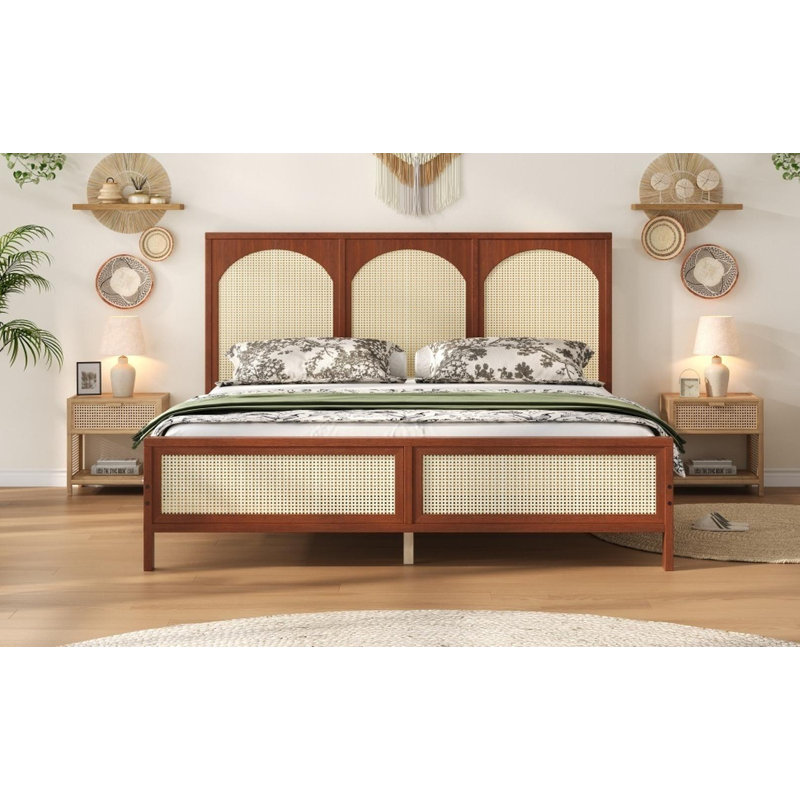 Solid Wood Platform Bed, Walnut