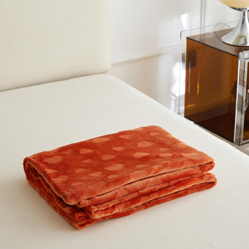 Jeté pour couvertures douces et moelleuses pour femmes, Orange brûlé