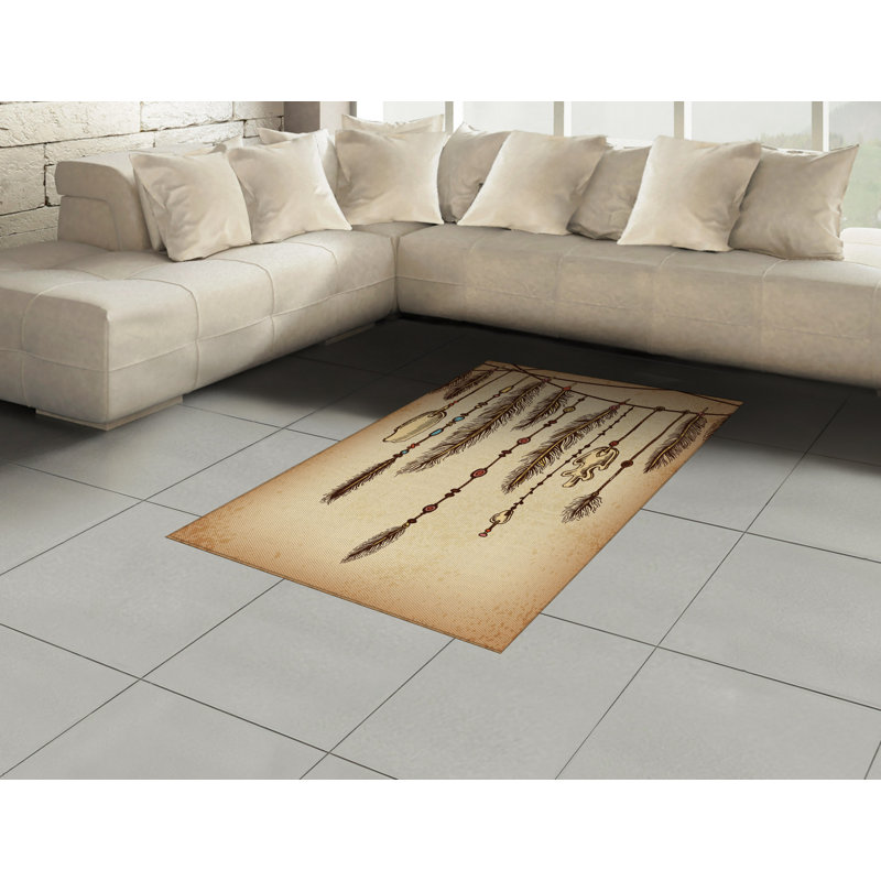 Tapis décoratif Tribal, Rectangle— 4 pi x 5 pi 8 po