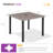Hesson Square Metal Outdoor Dining Table With Umbrella Hole , 37.8'' in. W 37.8'' in. D-1231853219