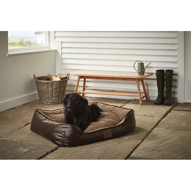 Bessie Faux Leather Pet Bed, Large (90cm W x 75cm D x 20cm H)