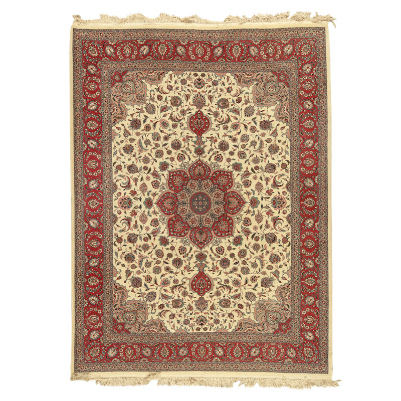 Tapis rectangulaire en laine noué à la main